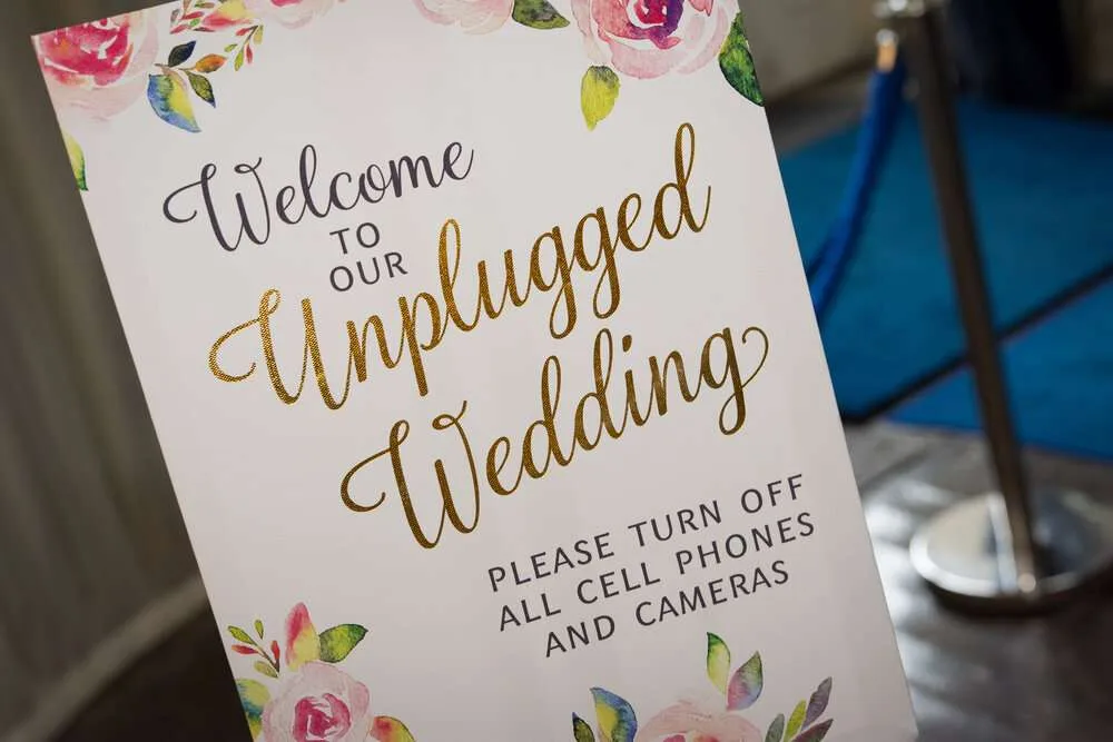 Unplugged Wedding No Photos Please sign. Wedding Photographer Media Announcement Request
