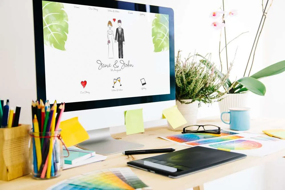 Graphic design studio wedding website